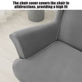 thumbnail image 5 of Stretch Wing Chair Cover Bundles Ottoman Slipcovers, Velvet Wingback Chair Cover And Rectangle Ottoman Cover For Living Room, Washable-Deep Coffee-Set Of 2, 5 of 9
