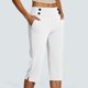 thumbnail image 1 of MKLEKYY Leggings Capris elásticos de cintura alta para mujer, para yoga, entrenamiento informal, pantalones capri, leggings rectos cortos, 1 of 5