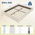 thumbnail image 1 of Corduroy Queen Platform Bed – Low Profile Minimalist Cloud Bed Frame, Solid Wood Round Legs, No Headboard, No Box Spring Needed, Quiet & Easy Assembly, 1 of 8