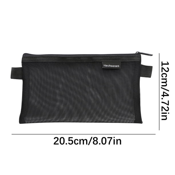 Estuche de malla transparente para lápices, estuche de nailon transparente para guardar útiles escolares y de oficina, estuche grande para lápices, bolígrafos, marcadores, borradores, organizador de