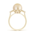 thumbnail image 2 of ANGARA Golden South Sea Cultured Pearl Ring with Trio Diamonds in 14K Yellow Gold for Women | June Birthstone, Birthday, Anniversary, Jewelry Gift for Women | Pearl Ring, 2 of 8