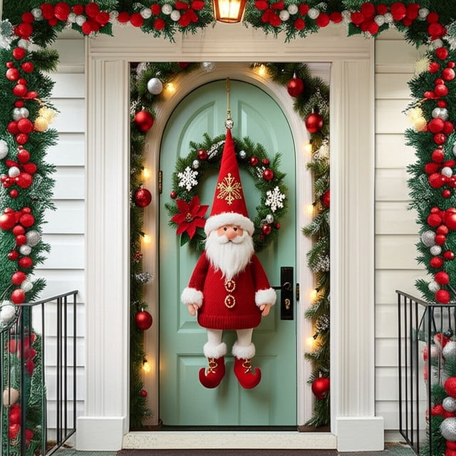 35 X 72 Inch Christmas Door Cover Christmas Door Curtain Christmas Day Door And Wall Decoration Festival Party Decoration