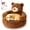 Brown, variant on Teddy Bear Dog Bed with Arms, 2026 New Soft & Comfortable Plush Cuddler Bed, Washable Pet Bed with Removable Non-Slip Zipper Cover, Cozy Fluffy Puppy Bed for Small Dogs & Puppies (Brown,L: 21.6in)