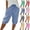#03 Blue, variant on Women Striped Gingham Knee Length Bermuda Shorts Plaid Baggy Pajama Lounge Shorts Resort Cute Daily Bottoms ,M,#03 Blue