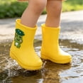 thumbnail image 2 of VeFlora Kids Rainboots Toddler Rubber Rain Cartoon Rain Shoes Outdoor Non Drawstring Water Shoes for Boys Girls(Yellow#02/8.5-9 Little Child), 2 of 5