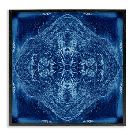 Stupell Industries Detailed Uniform Pattern Abstract Painting Black Framed Art Print Wall Art, 12 x 12