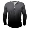 thumbnail image 2 of Royisotas Shirts for Men Long Sleeve Big and Tall Tops Graphic Winter Crewneck Henley Casual Mens T Shirts Gray, 2 of 4