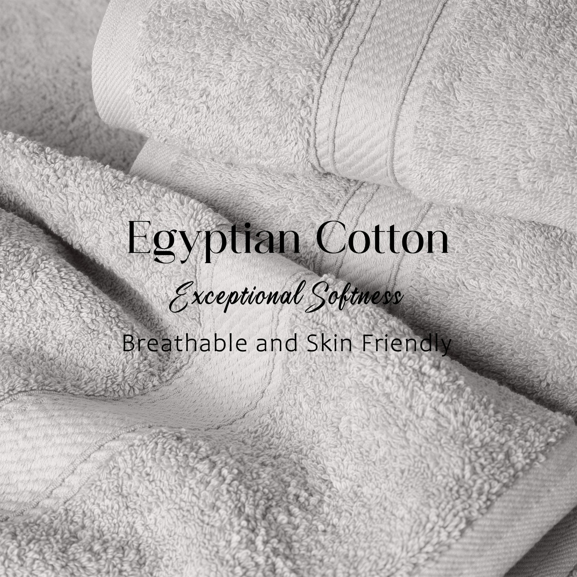 Superior Madeline Egyptian Cotton Ultra-Plush 12-Piece Towel Set, Silver