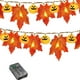 thumbnail image 3 of Decoraciones de Halloween, cadena de luces LED con hojas de arce de Halloween, calabaza, decoración para fiesta en el patio, luces de colores, cadena de luces de hojas de imitación, cadena de luces de, 3 of 6