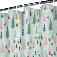thumbnail image 3 of Light Blue Christmas Tree Pattern Shower Curtain 84"x72" ,Bathroom Decorative Shower Curtains Set with 12 Hooks,Modern Waterproof Washable Shower Curtain, 3 of 6