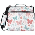 thumbnail image 2 of Zipper Binder with Shoulder Strap 2 inch 3 Ring Waterproof File Folder Organizer Bag 500 Sheet Spring Butterflies and Flowers, 2 of 8