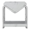 thumbnail image 2 of Furniture of America Ovan Open Design 1-Shelf Wood White Marble End Table, 2 of 5