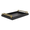 thumbnail image 2 of Home Decorative Lusan Black Faux Snakeskin Vinyl Tray Set, 2 of 6