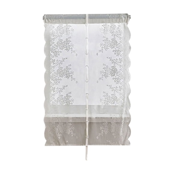 Bwiyojiz Office Decor Home Decoration Other Double Layer Floral Draw Back Curtain with Rod Pocket Lace Sheer and Blackouts Suitable for Bedrooms Living Rooms Kitchens, Gifts for Sisters, White