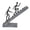 Black Solid People 8" x 3" x 14", variant on 8" x 14" Black Polystone People Sculpture with Stairs, by DecMode