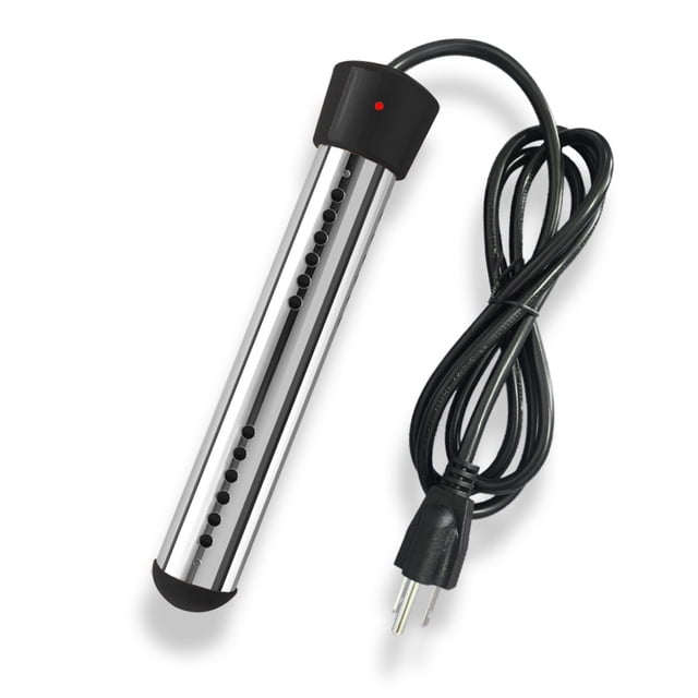 Calentador de agua de inmersión, calentador de agua sumergible con escudo completo de acero inoxidable 304 (1500 W) Rojo Verde