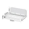 thumbnail image 2 of Clear Acrylic Floating Shelf Foldable Wall Mounted, Adhesive No Drill Installation Transparent Non Slip, for Bathroom Towels Cosmetic Storage Bedroom Organization, Ihhxbz | White, 2 of 8