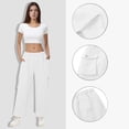 thumbnail image 4 of BODOAO Cargo Pants for Women High Waisted Casual Pants Work Pants Baggy Wide Leg Y2K Streetwear with Pockets Fashionable and Workout Pants with Pants with Zipper Suitable for Jogging and White Xxl, 4 of 9