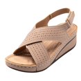 thumbnail image 2 of IUJSOY Womens Comfort Arch Support Sandals Open Toe Hollow out Orthotic Walking Low Wedge Slides, 2 of 6