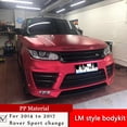 thumbnail image 2 of Para Range Rover Sport 2014 a 2017, cambie el kit de carrocería estilo LM, la parrilla negra brillante, el parachoques delantero de material PP, agregue imprimación de borde delantero, 2 of 5