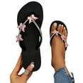 thumbnail image 4 of Rinsvye Ladies Fashion Summer Flip Flops Casual Rhinestone Butterfly Sandals Slipper Socks For Women Indoor Size 11 Womens Slippers Slide Slippers For Women Furry Slippers Women Warm Slippers For Wome, 4 of 9