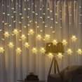 thumbnail image 1 of DONGPAI Christmas Snowflake Curtain Lights, 96 LED 8 Modes LED Fairy Lights with Memory Fuction Waterproof Indoor Outdoor Fairy Lights Xmas Party Decoration, 1 of 9