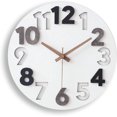 thumbnail image 1 of 3D Wall Clock Large Modern No Ticking Noises Wooden for Living Room Bedroom Kitchen, 1 of 5