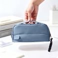 thumbnail image 6 of Hyknon Large Capacity Pencil Case Pen Pouch, Multi-layered Pencil Holder with Handle, Stationery Bag with Zipper, Portable Pen Pouch for Women Adult, Durable Storage Organizer for College, Blue, 6 of 6