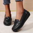 thumbnail image 2 of Mepaouo Loafers for Women Business Casual Shoes Comfortable Bowknot Penny Loafer Slip on Work Flats Black 7, 2 of 9