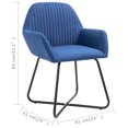 thumbnail image 4 of vidaXL Chaises de Salle à Manger 2 Pcs Tissu Bleu, 4 of 5