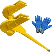 Pallet Buster Tool, Heavy Duty Deck Wrecker in Yellow with 43"Non-Slip Handle, Powder-Coated All-Steel Pallet Tool Pry Bar, Articulating Pivot-Action head Deck Board Removal Tool