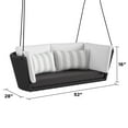 thumbnail image 6 of Novogratz Poolside Gossip Collection, Sally Loveseat Swing, Gray Striped Cushion, Black Wicker, 6 of 10