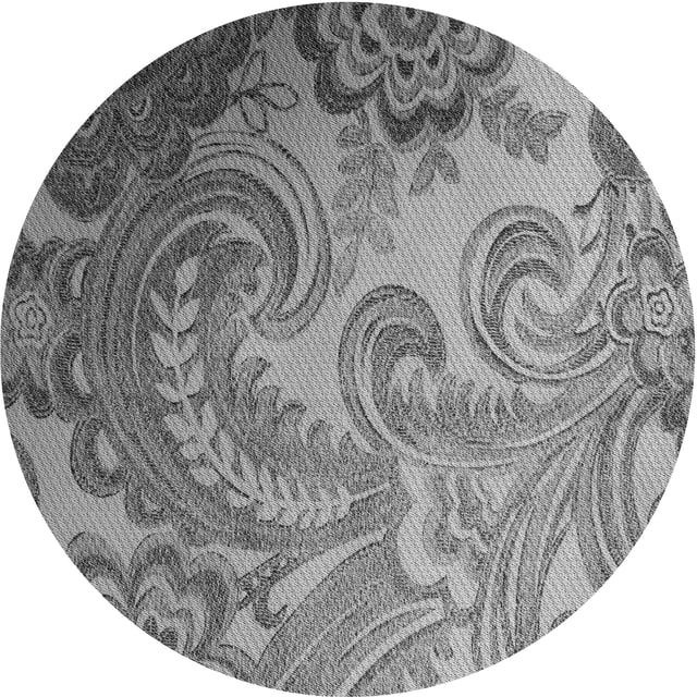Ahgly Company Tapis d'Intérieur Ronds Transitionnels Gris Gray Lavables à la Machine, 7 Pieds Rond