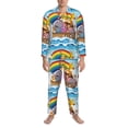 thumbnail image 3 of Sikiie Rainbow Animals on Noah's Ark Mens Pajama Set, Soft Warm Long Sleeve Sleepwear, Cozy Button-Down Pjs for Men-, 3 of 7