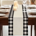 thumbnail image 3 of Retro Black Table Runner, Farmhouse Buffalo Plaid Vintage Beige Washable Cotton Linen Table Runners 72 Inches Long, Dresser Scarf Runner for Dining/Coffee/Kitchen/TV Stands/Cabinets 14''x72'', 3 of 9