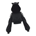 thumbnail image 2 of Sudadera con capucha de gran tamaño para mujer Hugo SG góticas Punk de gato de Halloween manga larga, 2 of 7
