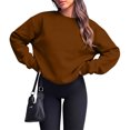 thumbnail image 4 of Lumtrix Womens Oversized Sweatshirt Casual Long Sleeve Crewneck Drop Shoulder Pullover Retro Work Holiday 2026 Fall Winter Tops Brown XL, 4 of 6