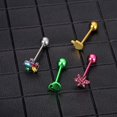 thumbnail image 3 of WASOLIE 4Pcs 14G Stainless Steel Tongue Rings Barbells Mix-color Body Piercing Jewelry, 3 of 6