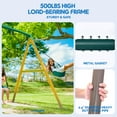 thumbnail image 2 of KloKick 7.5ft Heavy Duty Swing Set for Backyard, 500lbs Capacity Outdoor Metal Swing Set for Kids & Adults with Spider Swing and Belt Swing (Green), 2 of 7