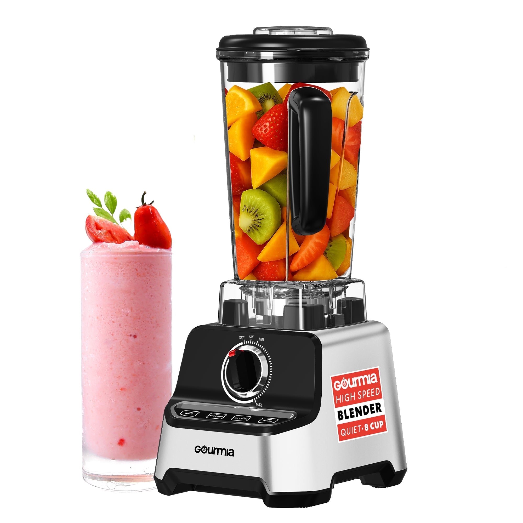 Gourmia Commercial Blender with 2L BPA-Free Jar, 4 Presets, Tamper Included