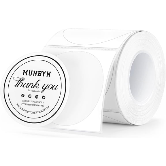 MUNBYN 2 Inch Circle Thermal Sticker Labels for Baking, 150 Sheets/1 Roll