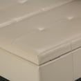 thumbnail image 5 of Simpli Home Dover 36 inch Wide Contemporary Square Coffee Table Storage Ottoman in Satin Cream Vegan Leather, 5 of 11