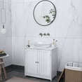 thumbnail image 3 of Ktaxon Bathroom Vanity Cabinet Under Sink Space Saver with Double Doors and Adjustable Shelves, White(Pedestal Sink), 3 of 18