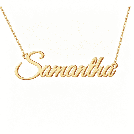 DESIGNICE Custom Name Necklace Personalized 18K Gold Plated Nameplate Customized Jewelry Gift for Women Customized 18K Gold Plated Custom Name Necklace