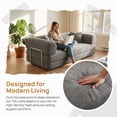 thumbnail image 3 of GUUKIN 78.8" Sleeper Sofa Bed with Pillow Floor Couch Armrest Modern Modular Sectional Sofa Loveseats Convertible for Living Room Bedroom Grey, 3 of 10