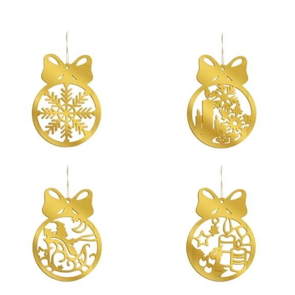 FastXmas 2025 4 Pcs Gold Acrylic Decortaions Set,3 x 4 Inch Merry Christmas Acrylic Hanging Ornament,3 x 4 Inch Gold 2D-Flat Ornaments Acrylic Ornament for Crafts, DIY Christmas Tree Ornaments