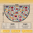 thumbnail image 3 of CURLYOOT Mexican Half Round Door Mat 40'' x 63'', Indoor Outdoor Entrance Rug, Semi Circular Area Rug, Non Slip Washable Absorbent Doormat, Traditional Flower Laundry Room Rug, 3 of 7