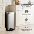 thumbnail image 6 of Innovaze 11.9 gal + Two 1.6 gal Slim Trash Can Combo, Stainless Steel Step Kitchen and Bathroom Garbage Can Set, 6 of 9
