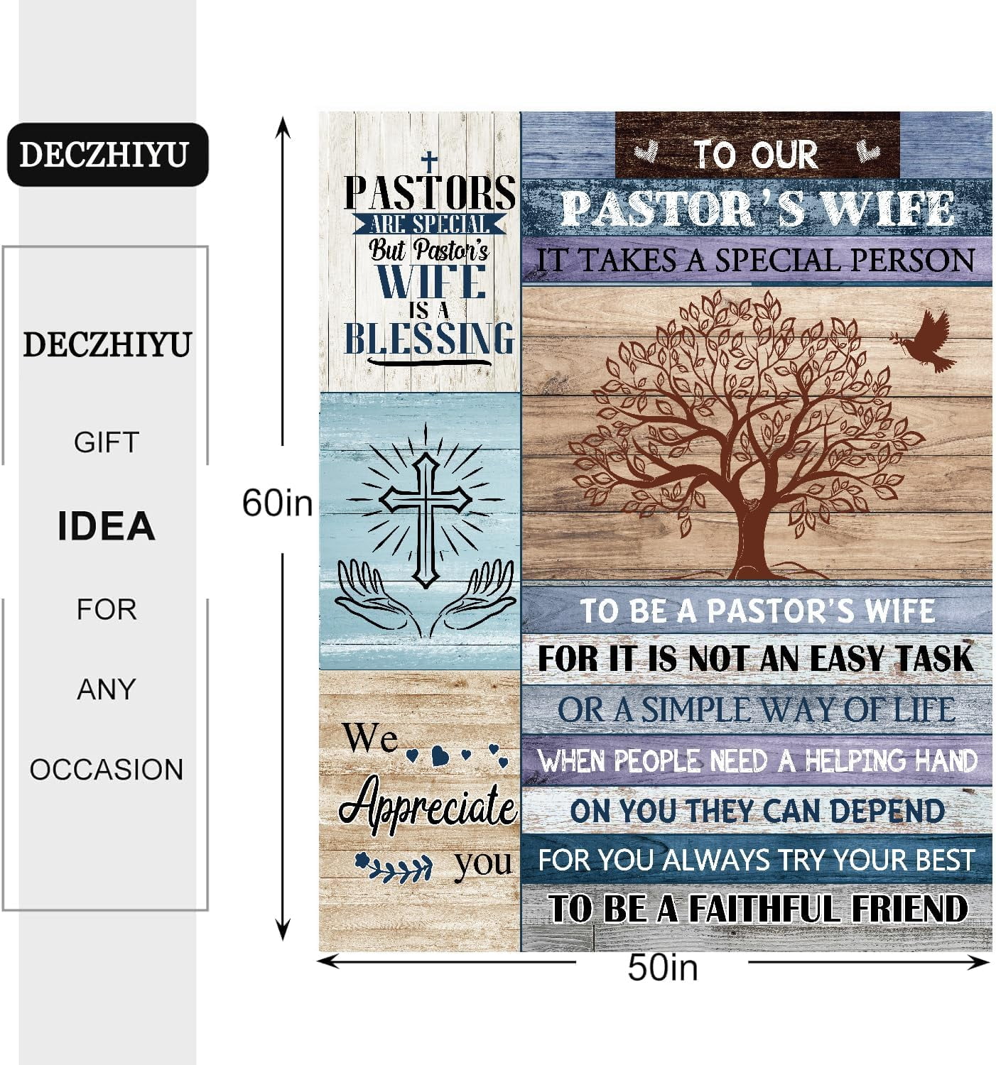 Pastor Wife Appreciation Gifts for Women - Gifts for Pastor's Wife Blanket - Appreciation Day Religious Pastor Gifts for Her -Pastor Christmas Birthday Gifts -Pastor Christian Retirement Gift