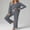 03 Gray, variant on Womens Pajama Sets Long Sleeve Knit Button Down Pj Lounge Sets Sleepwear with Drawstring Pockets